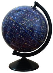 Глобус настольный диаметр 26см ИПТ с подсветкой, на пластиковой ножке, лакированный, Звездное небо (укр)