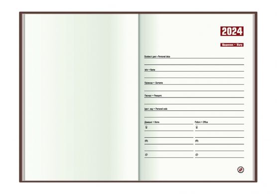 Щоденник А5 ECONOMIX 2024 Клітинка E21609-**, Червоний
