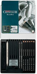 Олівці чорнографітні прості Cretacolor набір 20предм в метал кор BLACK BOX 40030