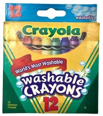 Мелки для рисования цветные Crayola 12 цв. восковые, смываемые 9012