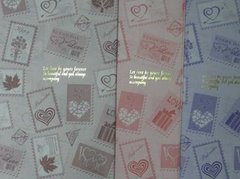 Бумага упаковочная LINE ART №15 62*62см Почтовые марки. Love