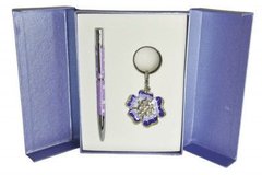 Ручки набір LANGRES "Bloom" 1шт.+брелок фіолетовий LS.122019-07