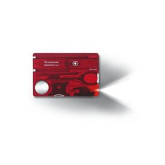 Victorinox SWISSCARD LITE 82мм 13предм червон. прозор. + ножн. + Led + викрутка + ручка Vx07300.T