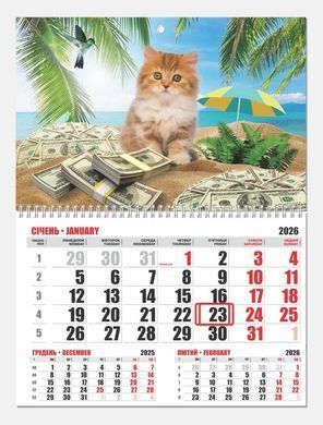 Календарь настенный 2026 Контраст односекционный (ассорти)