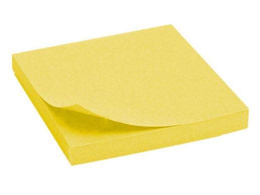 Папір для нотаток-куб з липким шаром 75*75мм 80арк яскраво-жовта Axent 2414-11A