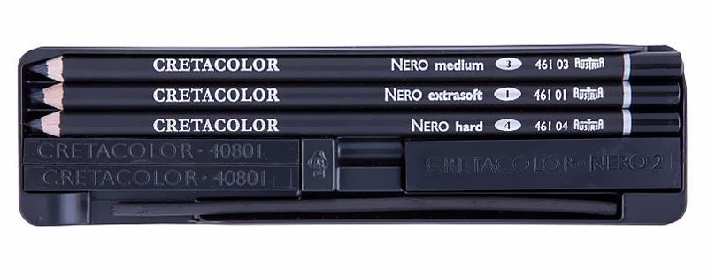 Набір вугілля Nero Pocket CRETACOLOR 7шт. метал. короб. 40008