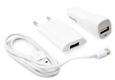 СЗУ USB на 1слот IPhone5 набор 3в1 (+АЗУ +кабель) Rapid Travel 81349