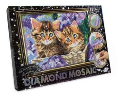 Алмазна мозаїка по номерам на холсті 20*30см DankoToys Кошенята DT DM-03-01