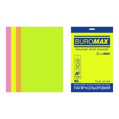 Бумага цветная для принтера Микс А4 80г/м 20л. Euromax Радуга 5*4л. Неон BM.2721520E-99