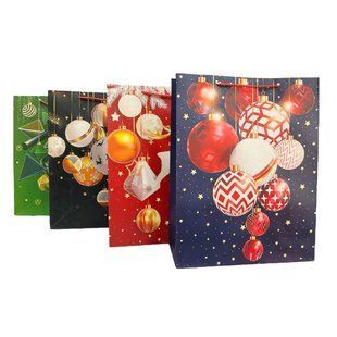 Пакет подарочный бумажный 31*40*12см Новогодний 6636-L