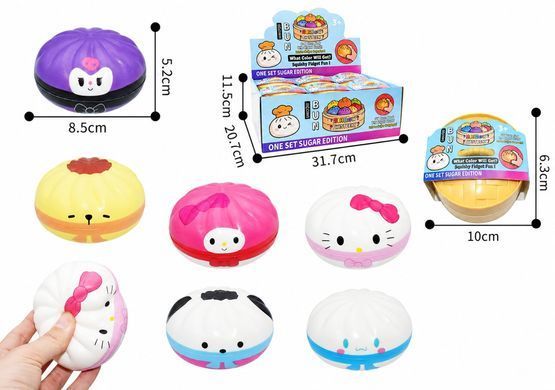Іграшка Сквіш (антістрес) Пельмень 8,5см, герої Sanrio, Hello Kitty асорті 2172