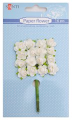 Набір заготовок для декорування Santi 16шт. Квіти білі 952563