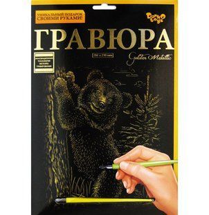 Набор для творчества DankoToys DT ГР-А4-02-13з Гравюра своими руками, Медвеженок