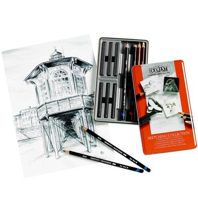 Набор для графики Derwent Sketching Collection 12 шт (6 брусков + 6 карандашей) D-34305