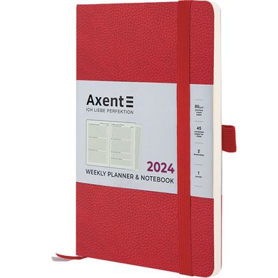 Щотижневик 2024 Axent 12,5*19,5 Partner Soft Skin 8509-24 - червоний