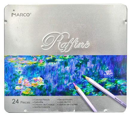 Карандаши цветные 24цв. Marco Raffine в металлическом пенале 7100-24TN