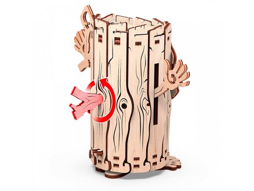 Конструктор Умняшка Mr.Playwood Механічна дерев'яна 3D-модель, скарбничка Лісовичок 10605