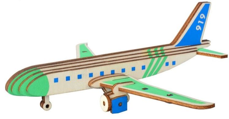 Деревянная сборная 3D модель WoodCraft Самолет (19,5*18,4*3,5см) XA-G040H