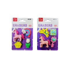 Ластик-резинка 3D Eraser набор 4шт Princess Единорог микс №9305