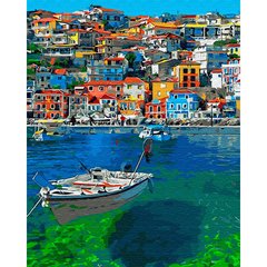 Картина раскраска по номерам на холсте - 40*50см Никитошка GX30157 Берег Греции