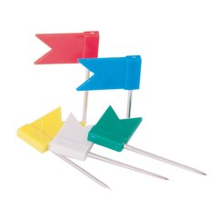 Кнопки-флажки цветные Buromax 30шт в пластиковом футляре BM.5152