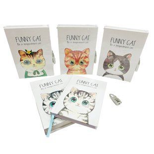 Блокнот с замком А5 80л. Funny Cat в картонной коробке с кодовым замком 4058