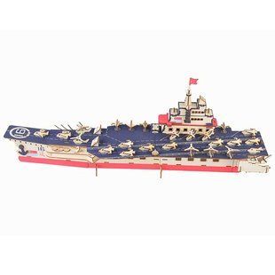 Модель 3D дерев'янна сборна WoodCraft XA-G035H Корабель-1 авіаносець 21*34*3см