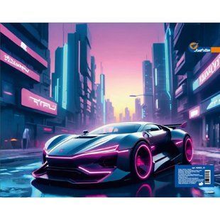 Папка-портфель 26*32см Josef Otten пластик на молнии Car neon 2025-08S
