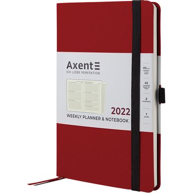 Еженедельник 2022 Axent 12,5*19,5 Partner Soft 8506-22, Бордо