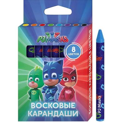 Мелки восковые для рисования цветные Перо 8цв. PJ Masks 712016