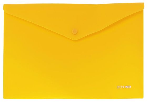 Папка-конверт А4 з кнопкою ECONOMIX 31305 непрозорий, Жовтий
