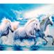 Картина раскраска по номерам на дереве 40*50см 5325 Тройка белых коней