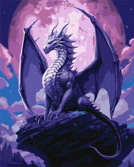 Картина раскраска по номерам на холсте - 40*50см Идейка КН5118 Величественный дракон