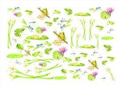 Декупажная карта-бумага 50*70см 99013 Лягушки, цветы-калы