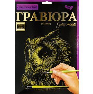 Набір для творчості DankoToys DT ГР-А4-02-15з Гравюра Сова
