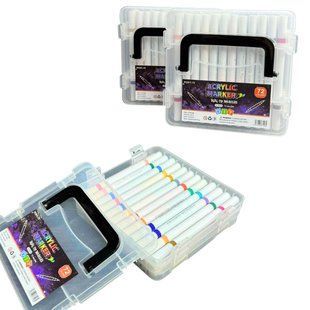 Маркер акриловий двосторонній Acrylic Marker набір 36шт 911-72 у пластиковому футлярі (боксі)