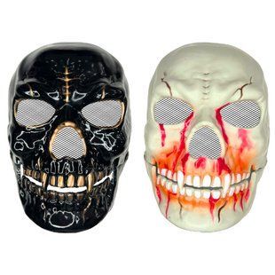 Маска Череп с клыками карнавальная Подвижная челюсть Хеллоуин (Halloween), ассорти 23-187