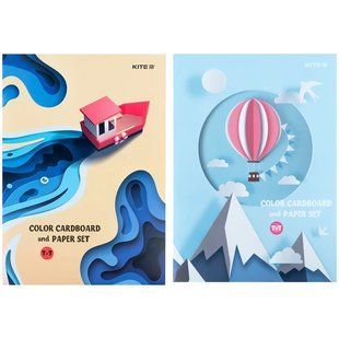 Картон кольоровий+папір А4 7+7арк Kite K24-1256