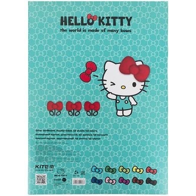 Картон цветной детский А4 KITE мод 255 Hello Kitty двухсторонний HK21-255