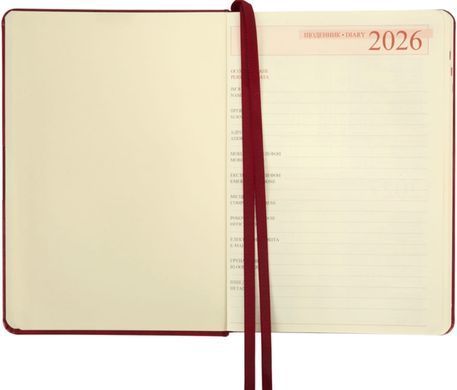 Ежедневник 2026 А5 Leo Planner Persona твердый 25266*, Бордо