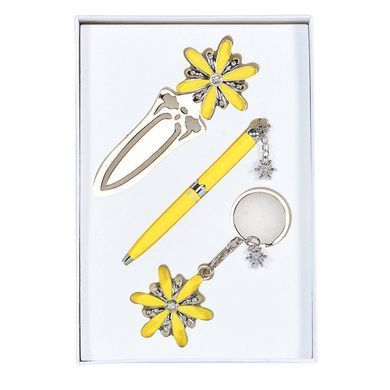 Ручки набір Langres Star 1шт + брелок та закладка жовтий LS.132000-08