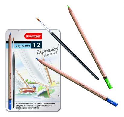 Набір акварельних олівців Bruynzeel EXPRESSION 12шт. мет. корб 7735M12