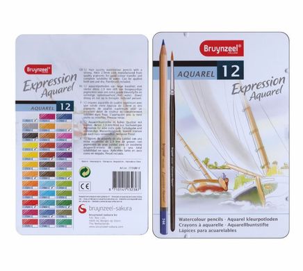 Набір акварельних олівців Bruynzeel EXPRESSION 12шт. мет. корб 7735M12