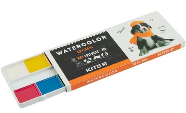 Акв фарби 12кол. Kite Dogs картон/уп без/п K23-041