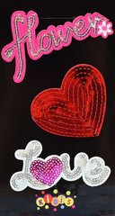 Термонаклейка для тканин Kidis сердечко LOVE зі стразами 8416