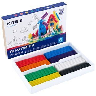 Пластилин Kite набор 8 цв. по 20 гр. Classic K-082