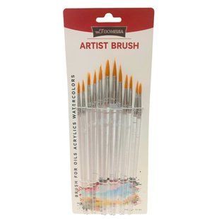 Набор кистей 12шт Bomeijia Artist Brush синтетика круглые К-1356