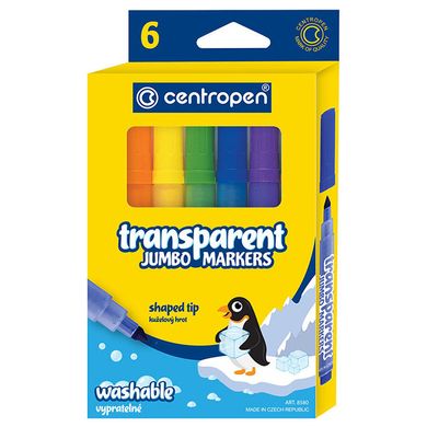 Фломастеры 6цв. CENTROPEN 8580/06 Jumbo Transparent