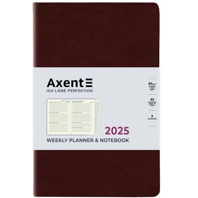 Еженедельник 2025 Axent 12,5*19,5 Partner City Soft 8521-25-**-A, Бордо