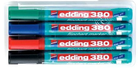 Набор Flipchart маркеров 4шт Edding 380/4/BL